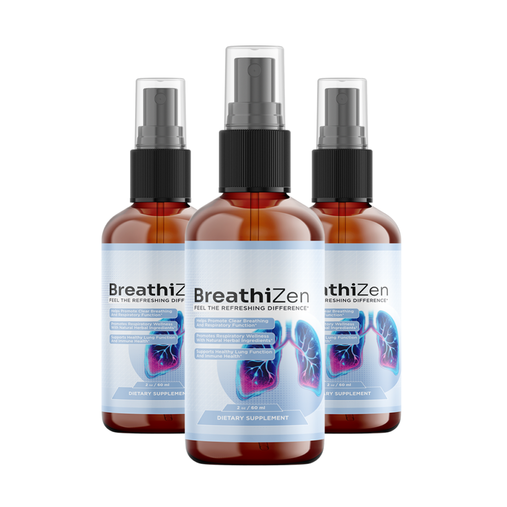 Breathizen respiratory support oral spray three bottle package — 2 fl oz per bottle